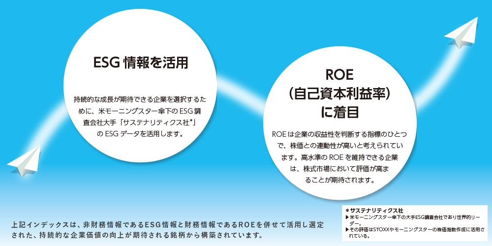 ESG情報を活用　ROE（自己資本利益率）に着目